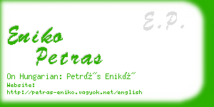 eniko petras business card